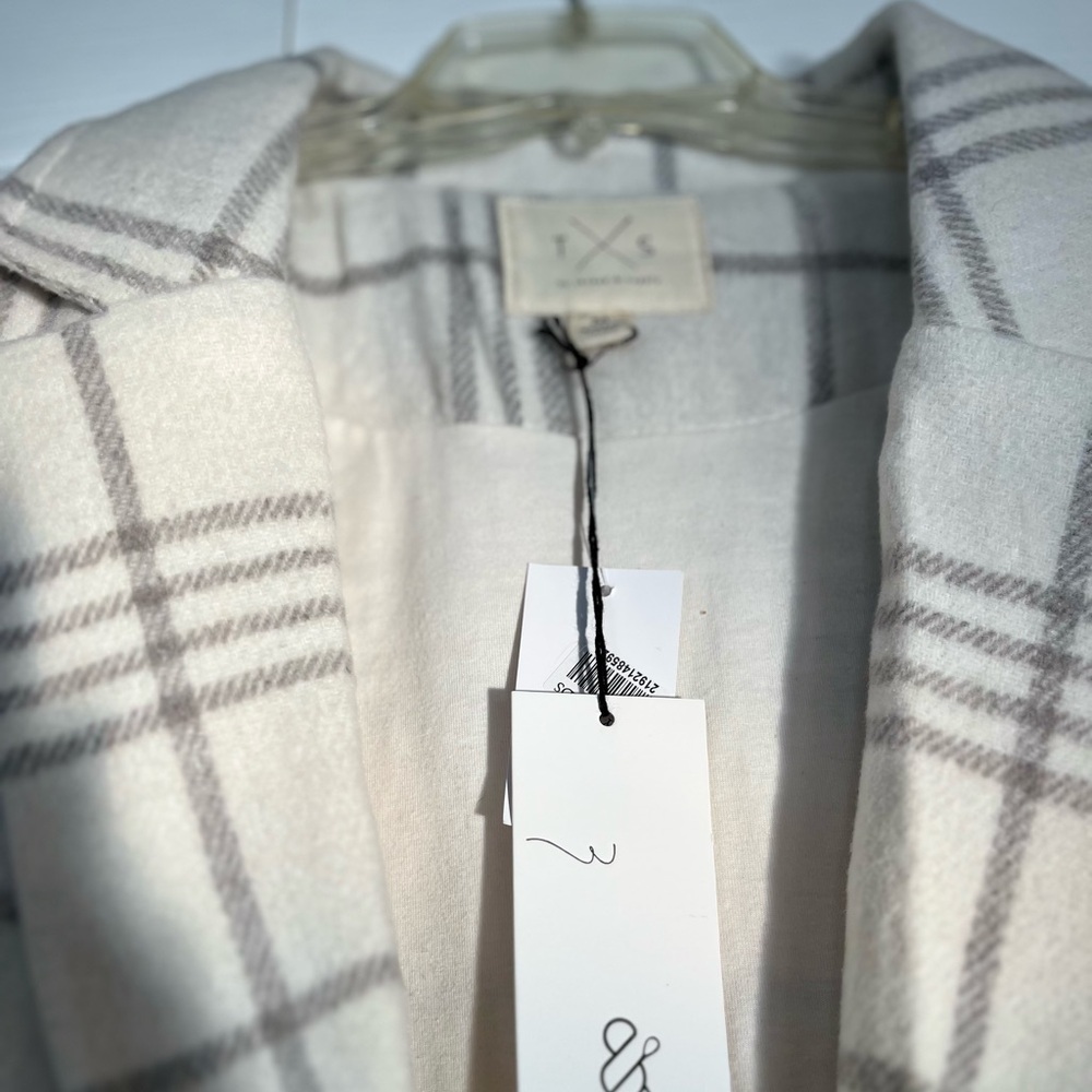 Thread & Supply Plaid OverCoat in Cream, Gray - Picture 2 of 9